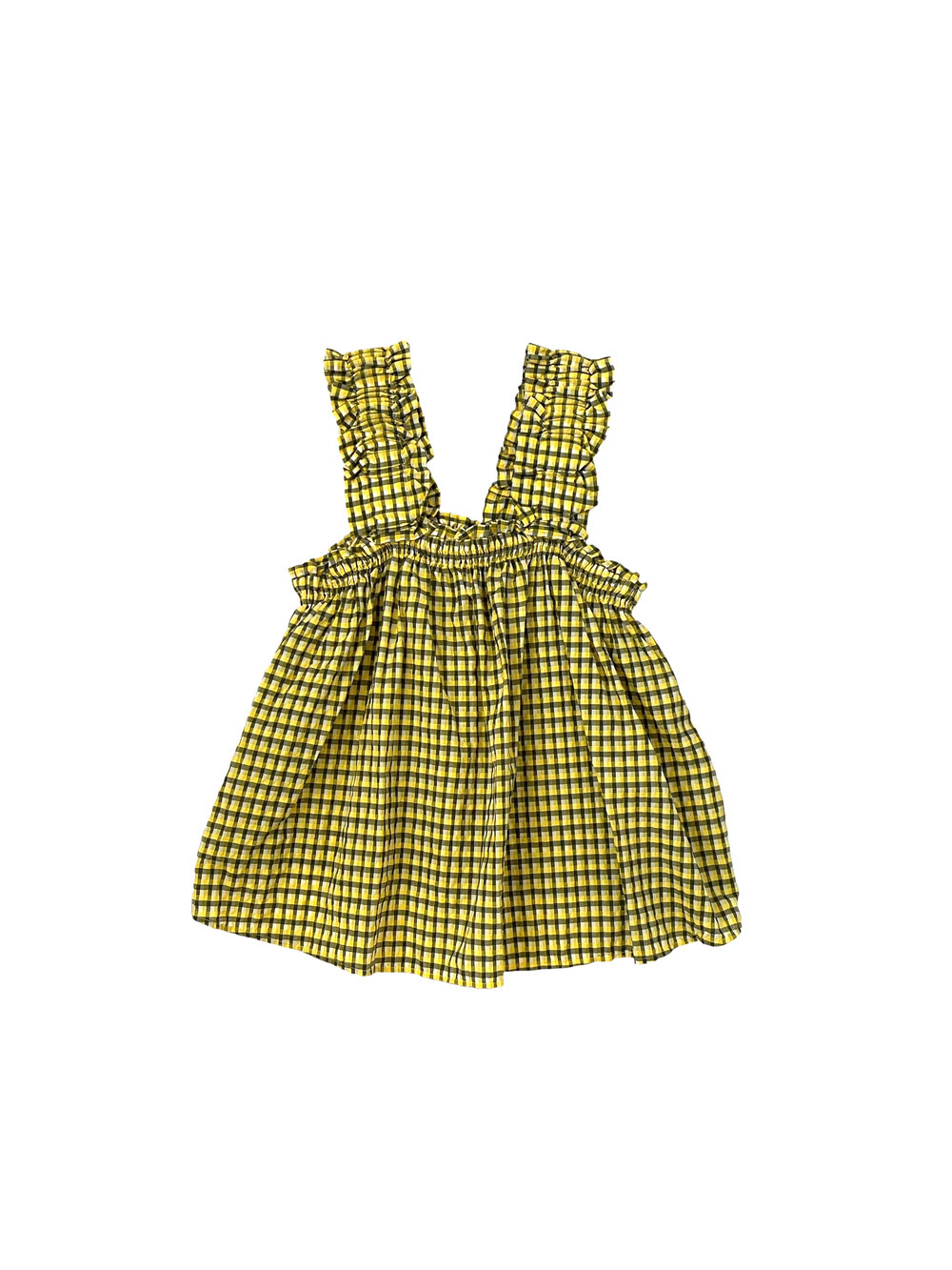 Barbour Addison Top - Yellow and Black Check - Size 10